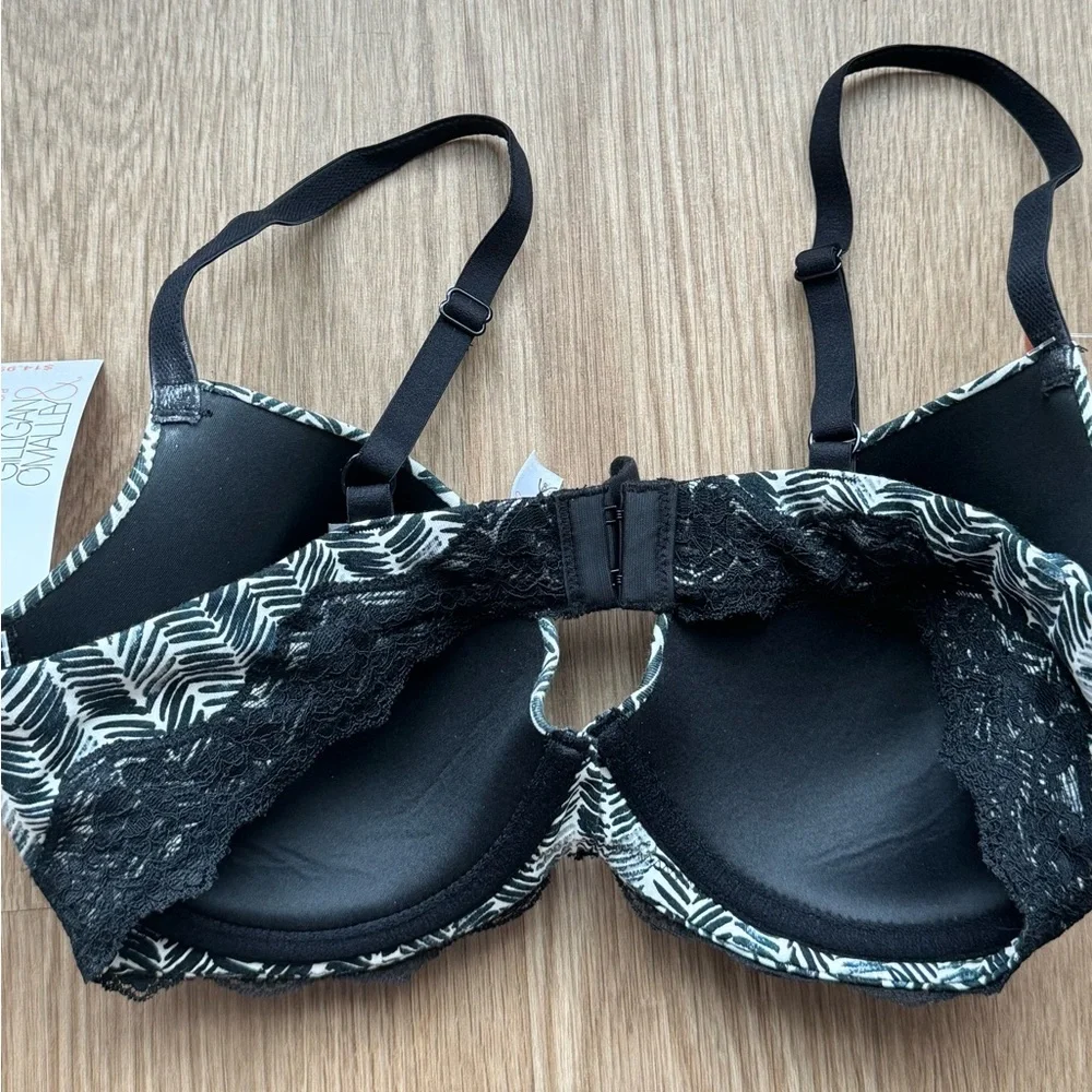 NWT Gilligan Omalley 36C “favorite cotton bra” Ebony Print Underwire bra - Picture 3 of 4